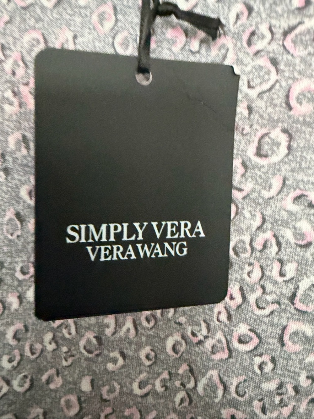 Simply Vera Vera Wang Pink & Gray Sleeveless Midi night gown - Picture 2 of 3